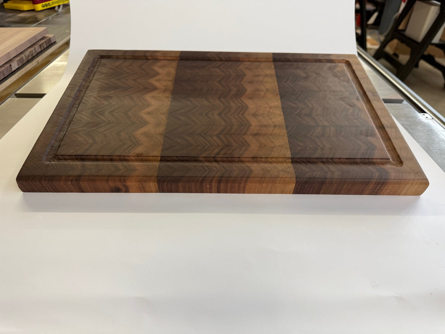 End grain butcher block board