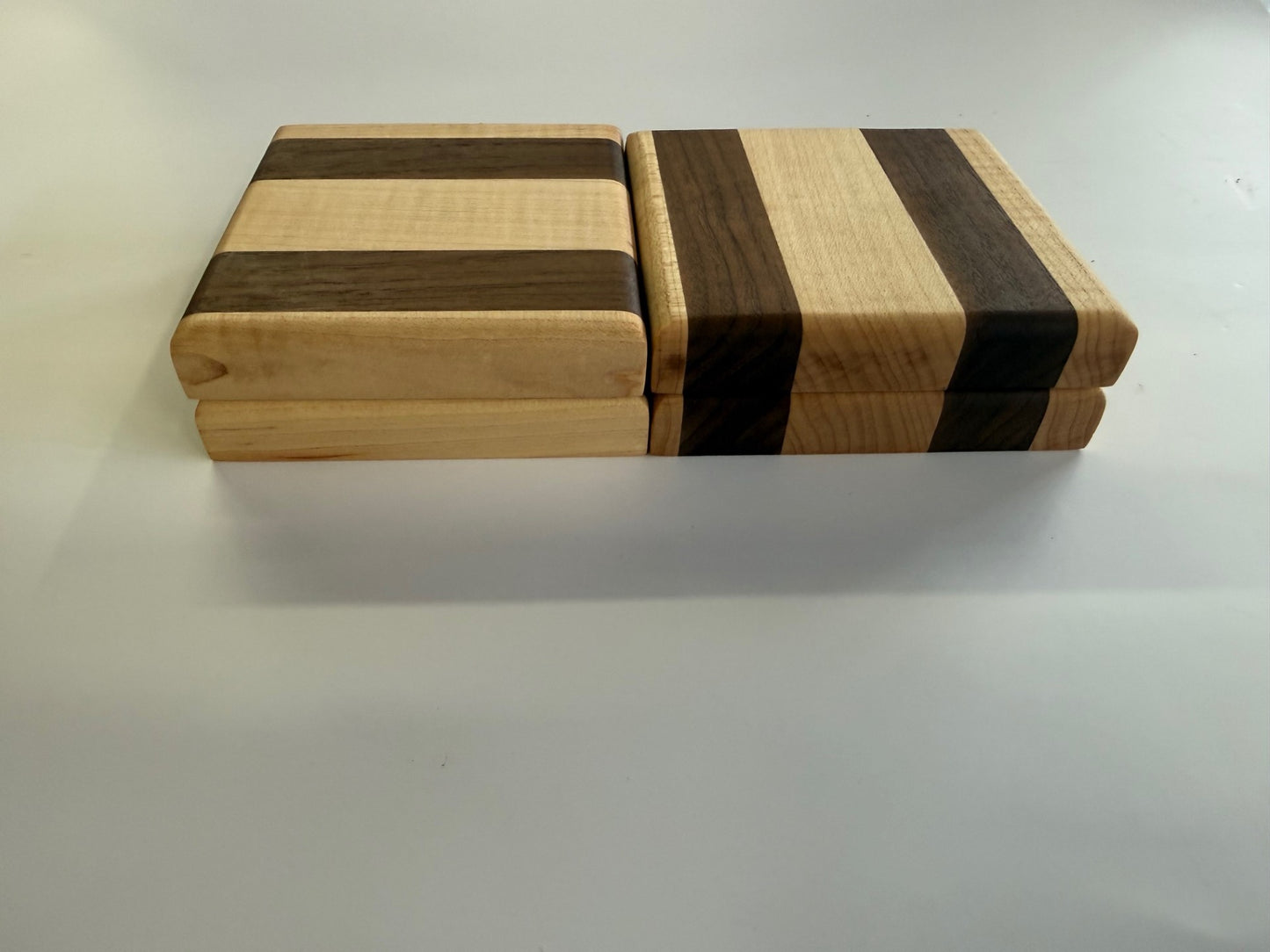 Walnut and Maple coaster set