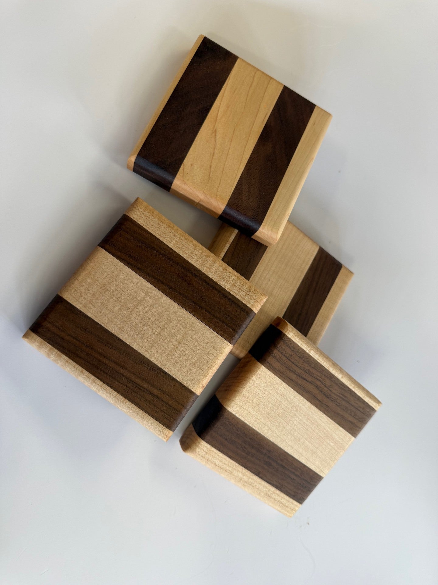 Walnut and Maple coaster set