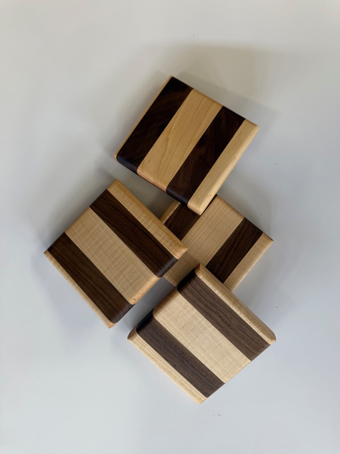 Walnut and Maple coaster set